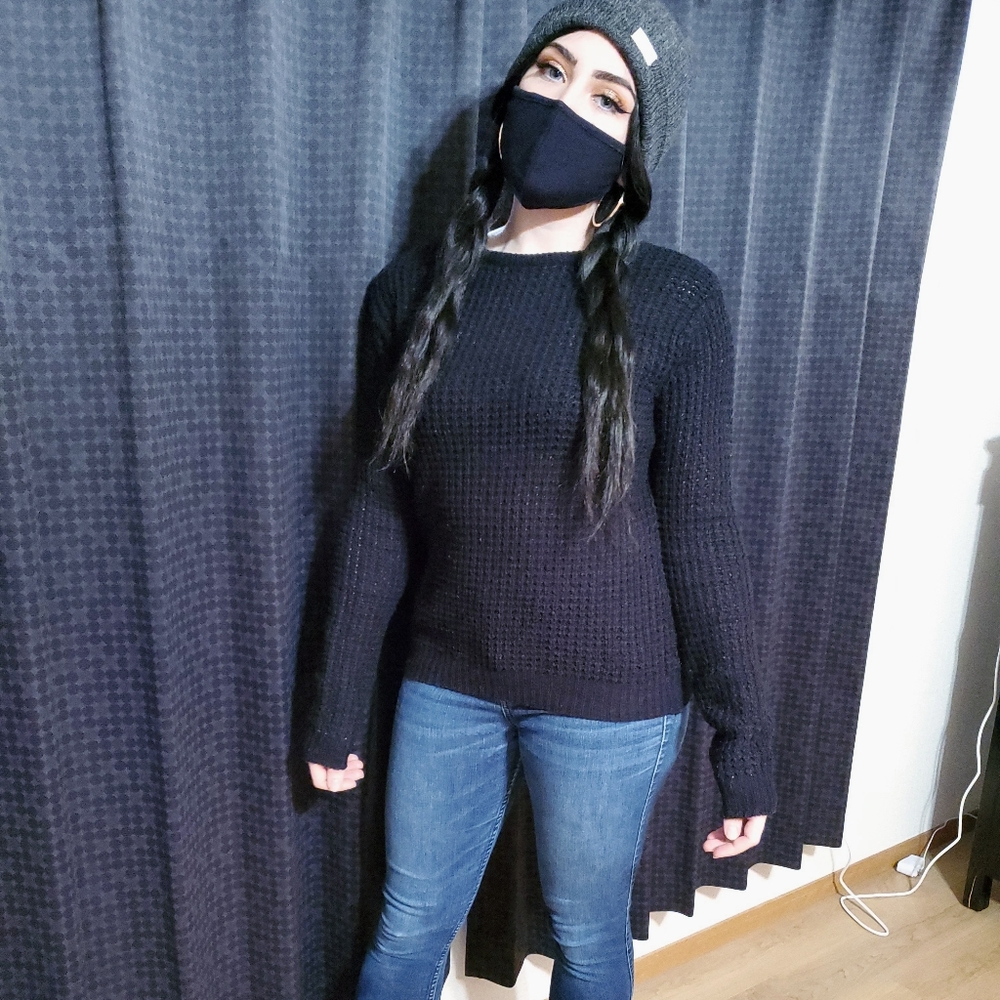 Black Criss Cross Back Sweater